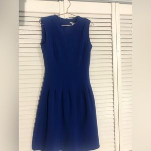 Royal Blue Modern Peplum High Neck Mini Dress